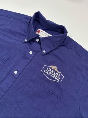 Canada Cartage M&R Workwear Blue Short Sleeve Button Down XL Tall